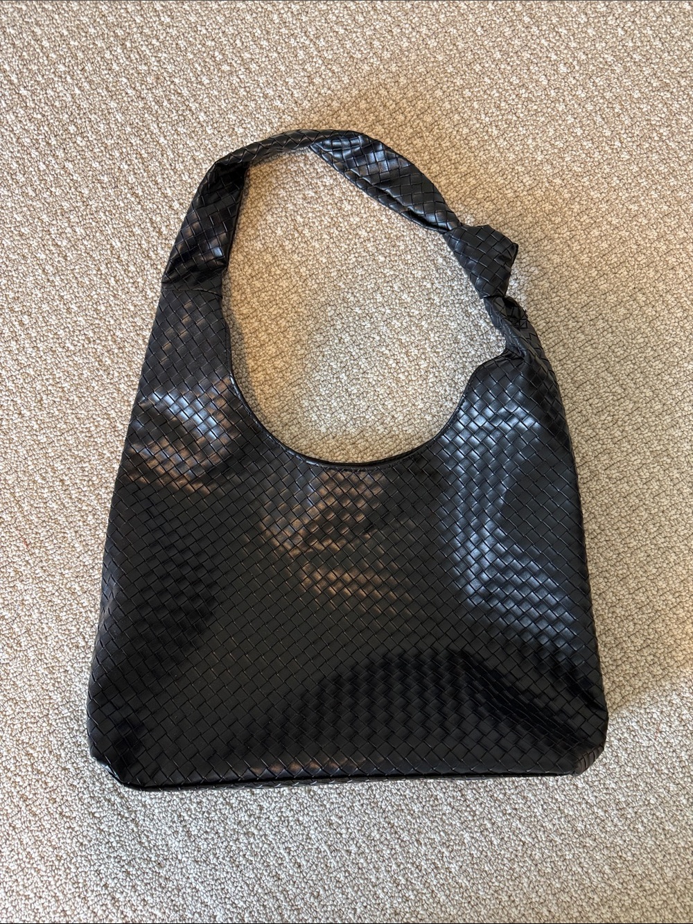 Source Unknown Black Woven Hobo Tote